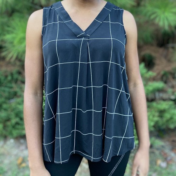 NWT Alfani Black Striped Tank Blouse - Picture 1 of 3